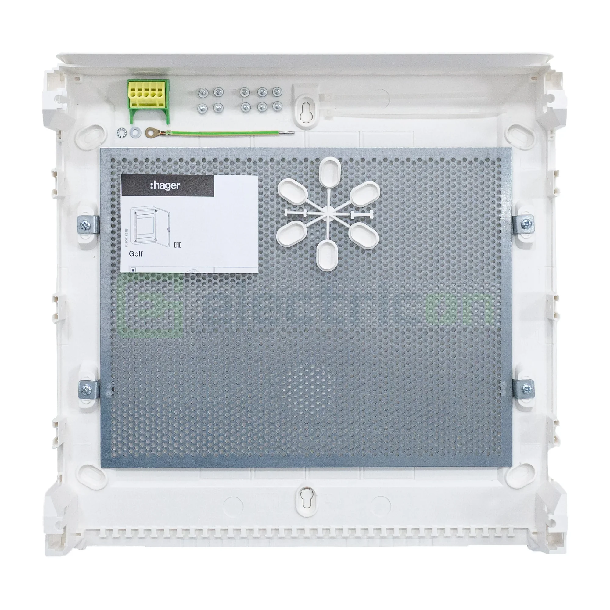 Tablou multimedia, aparent, 36 module (2x18), ușă albă, Golf, Hager, VS218PZF [2]