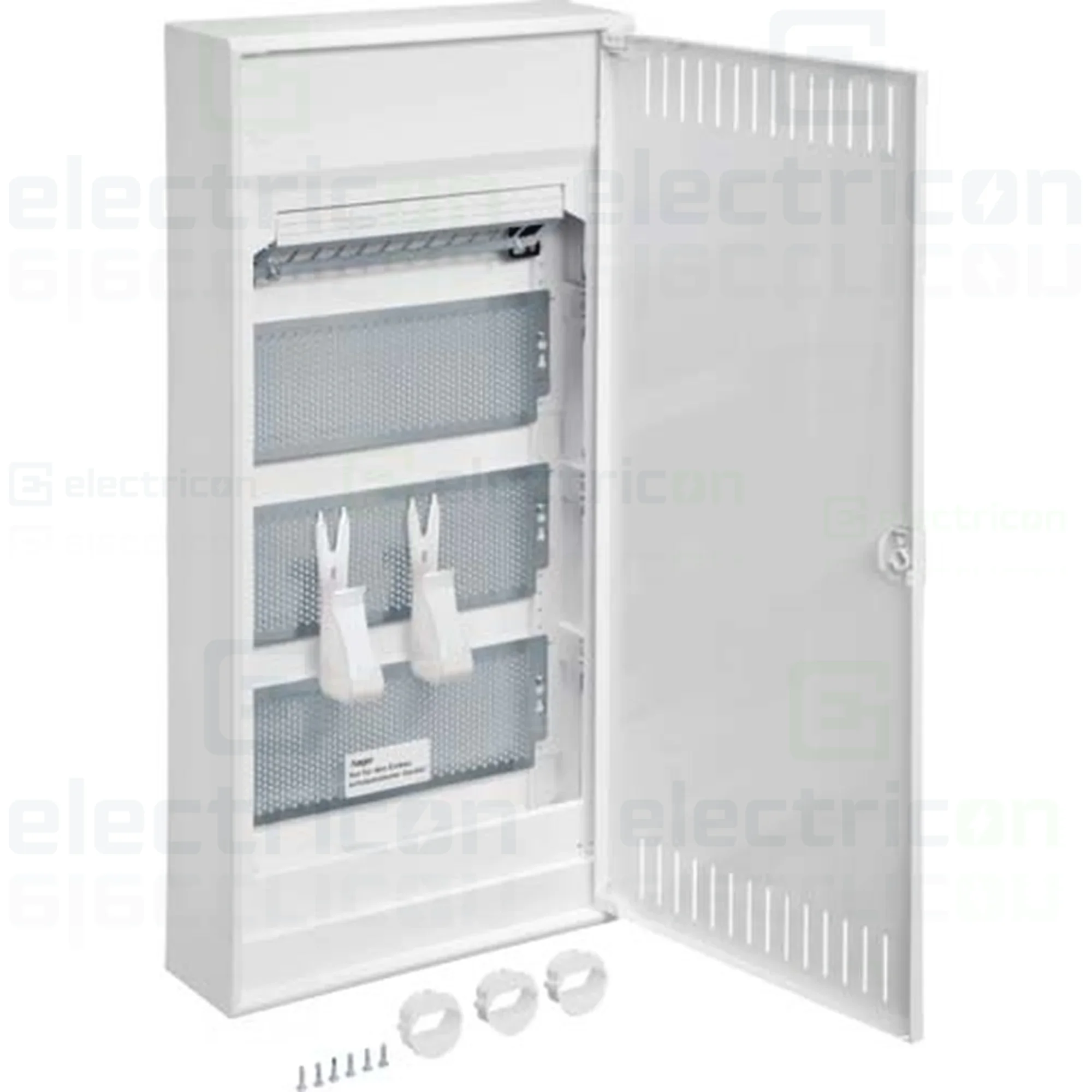 Tablouri multimedia & AV - Tablou multimedia, aparent, 48 module (4x12), ușă albă, IP30, Volta, Hager, VA48NW