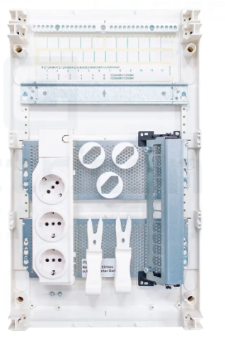 Tablou multimedia, aparent, 48 module (4x12), ușă albă, IP30, Volta, Hager, VA48NW [1]