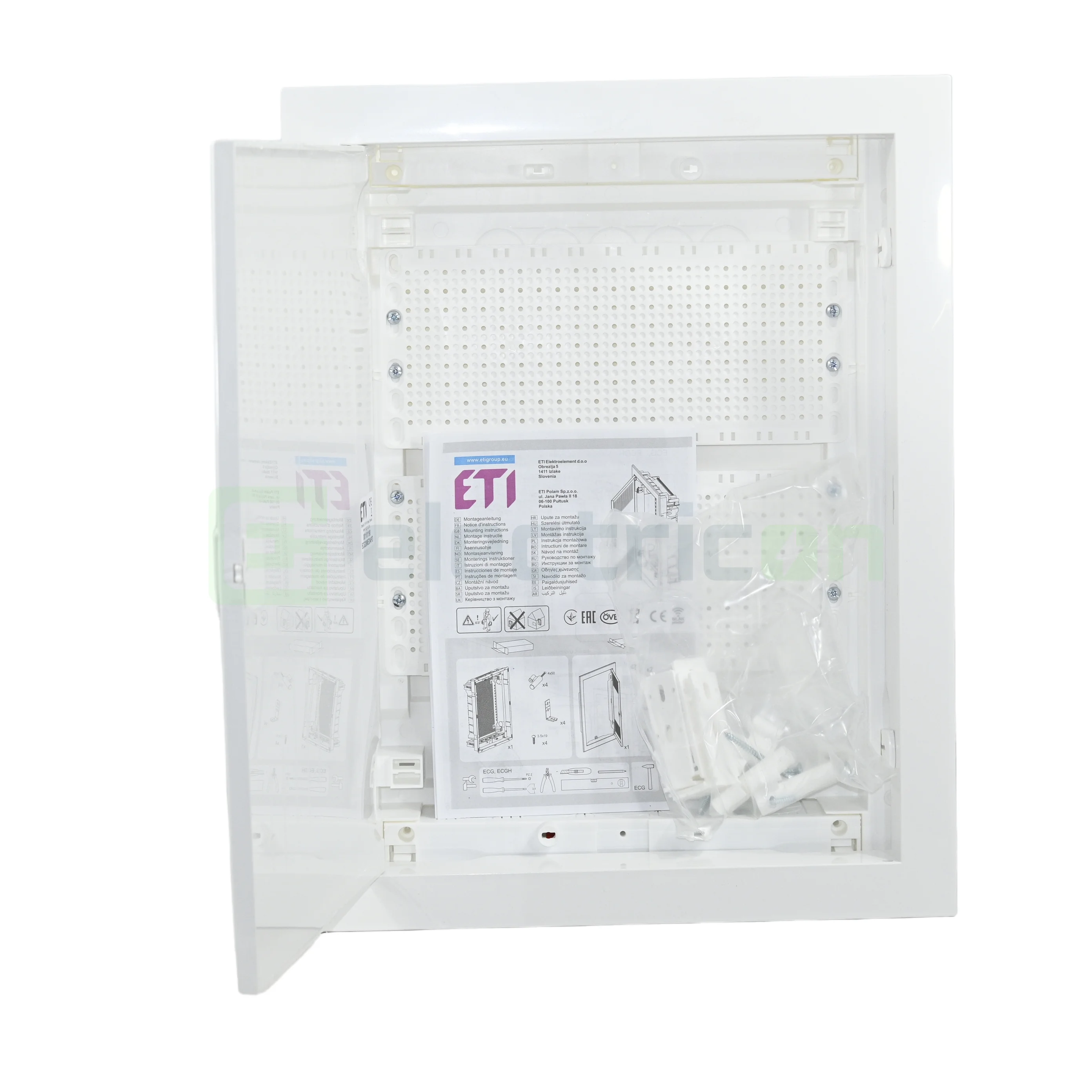 Tablouri multimedia & AV - Tablou multimedia, încastrat, 28 module (2x14), ușă albă, IP30, ECG28MEDIAPO, ETI, 001101190