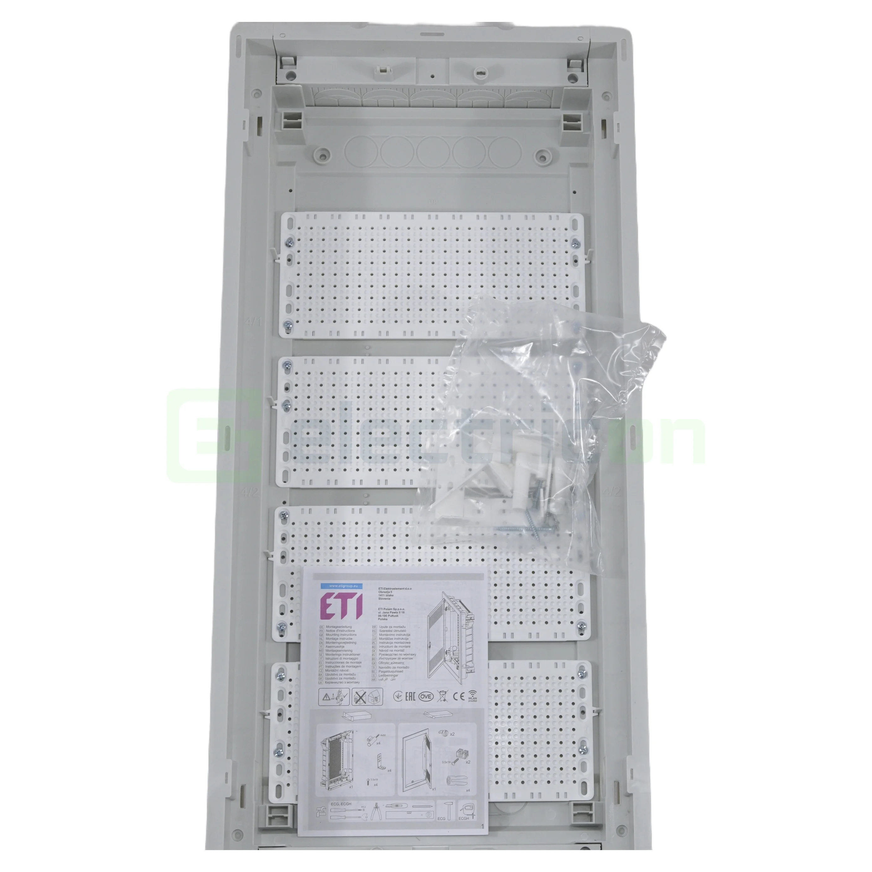 Tablou multimedia, incastrat, 56 module (4x14), ușă albă, IP30, ECG56HMEDIA-I, ETI, 001100133 [2]