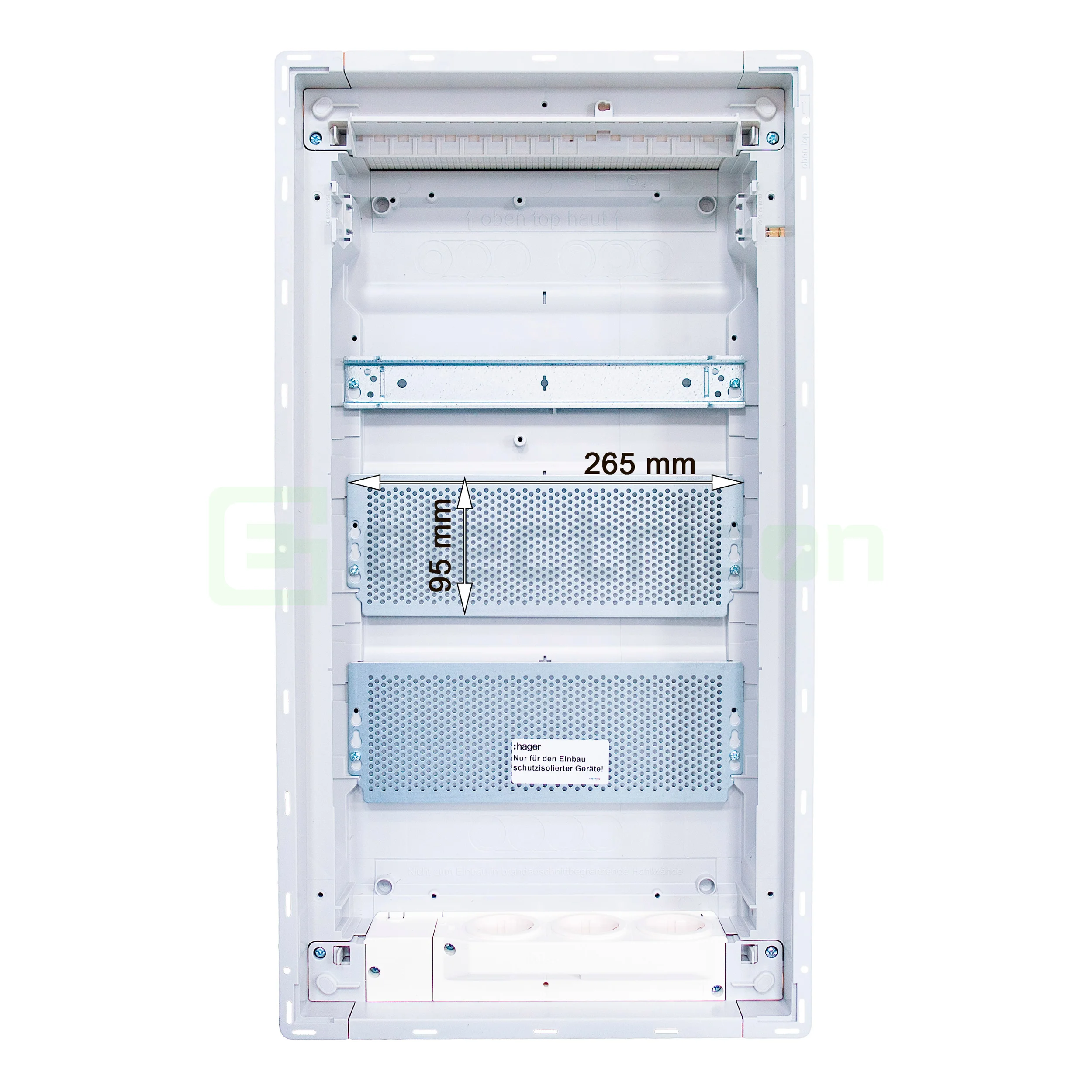 Tablou multimedia metalic, incastrat, 36 module (3x12), ușă albă, Volta, Hager, VU36NW [8]