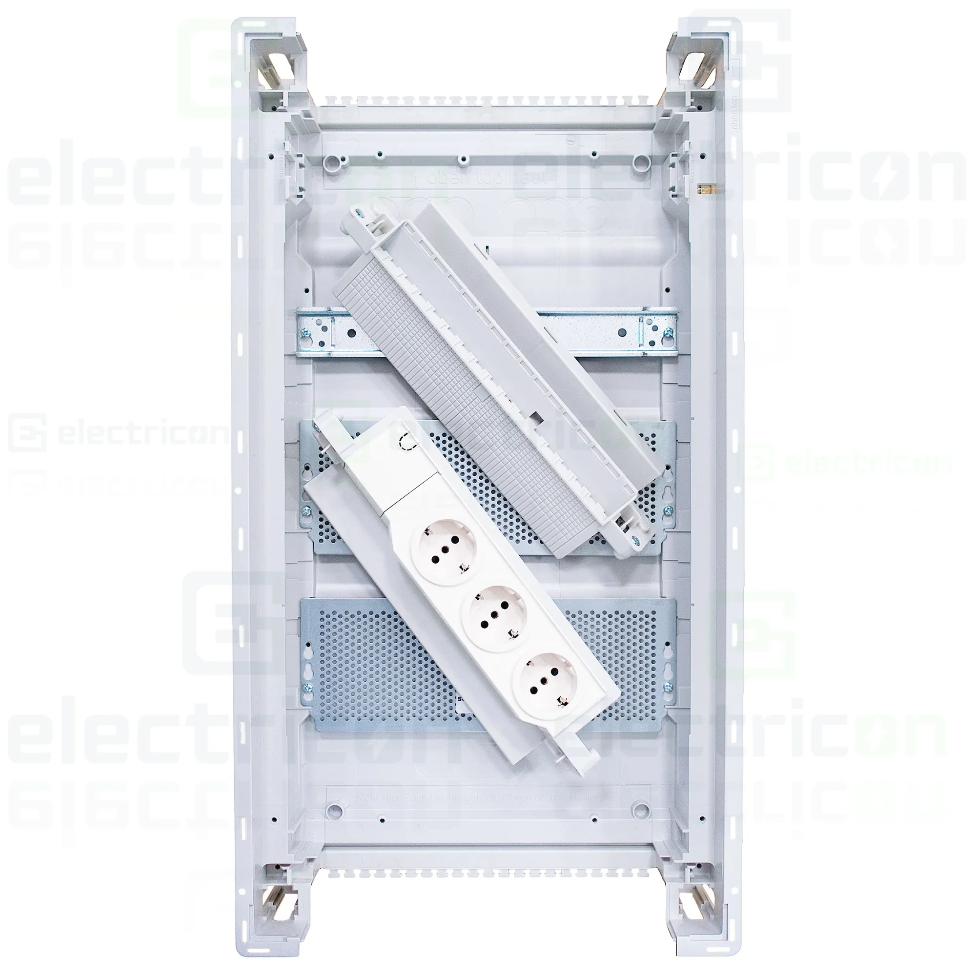 Tablou multimedia metalic, incastrat, 36 module (3x12), ușă albă, Volta, Hager, VU36NW [3]