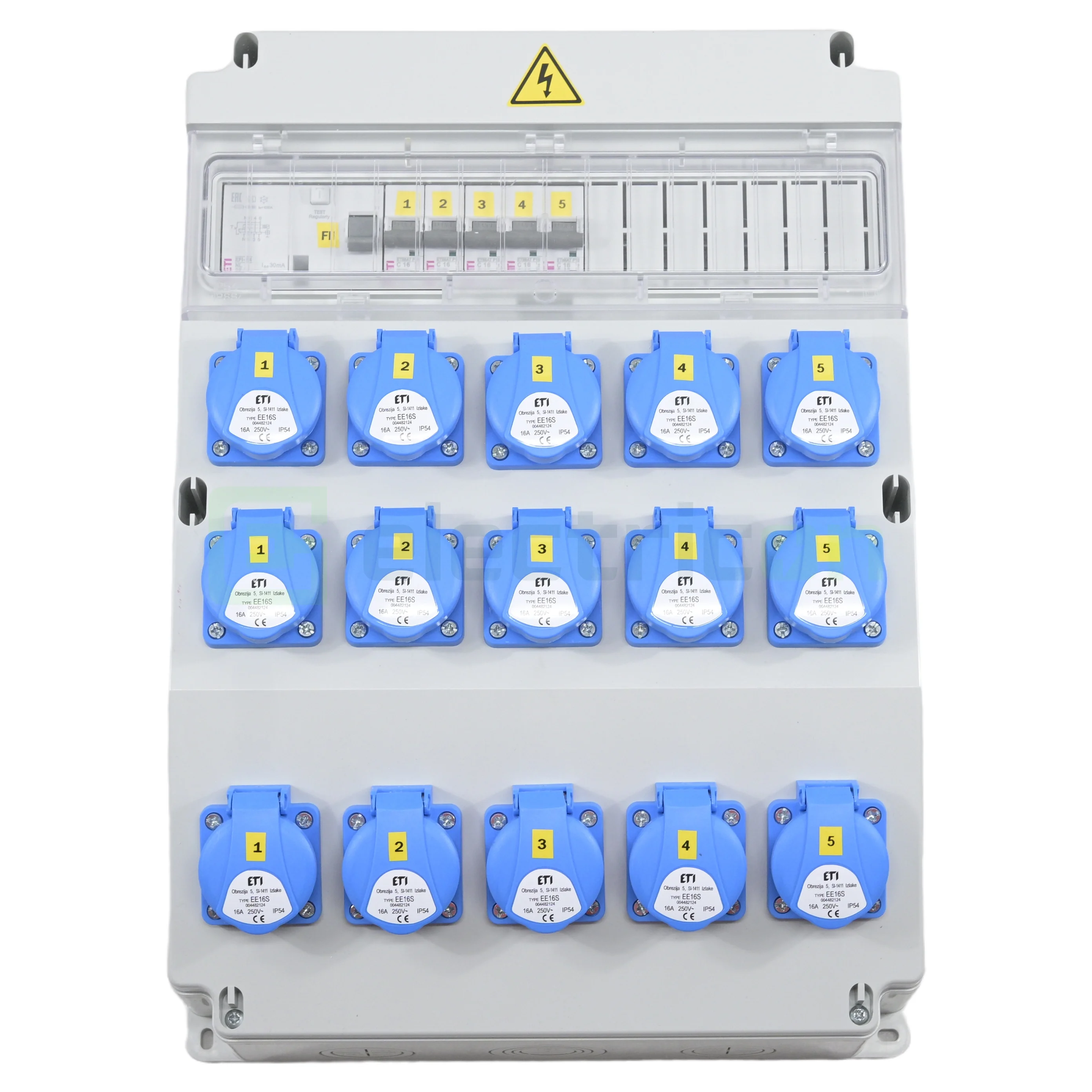 Tablouri electrice - Tablou Șantier Monofazic 15xSchuko IP54 ETI 001105377