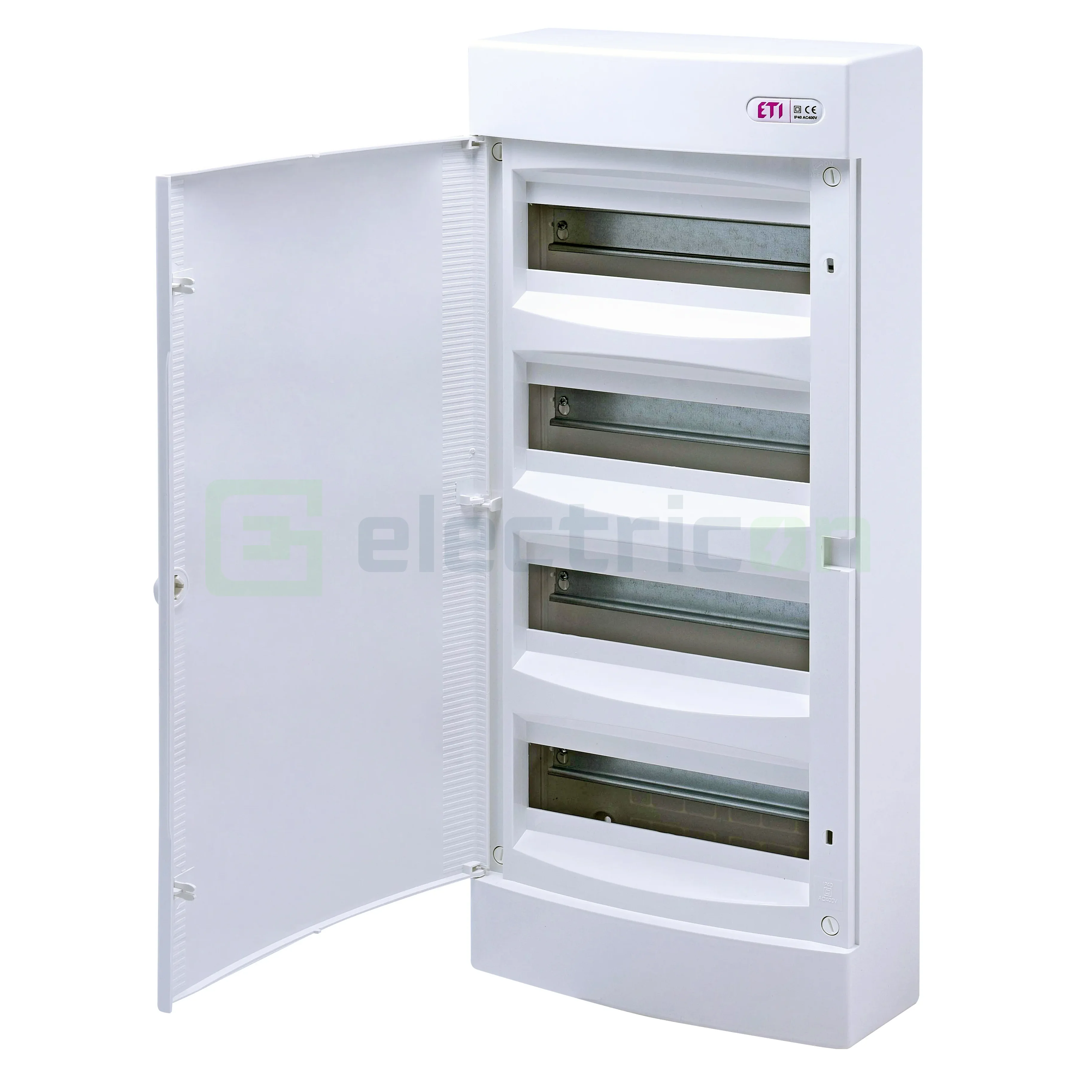 Tablouri de siguranțe electrice - Tablou sigurante, 4x12, 48 module, aparent, IP40, usa alba, ETI, 001101021