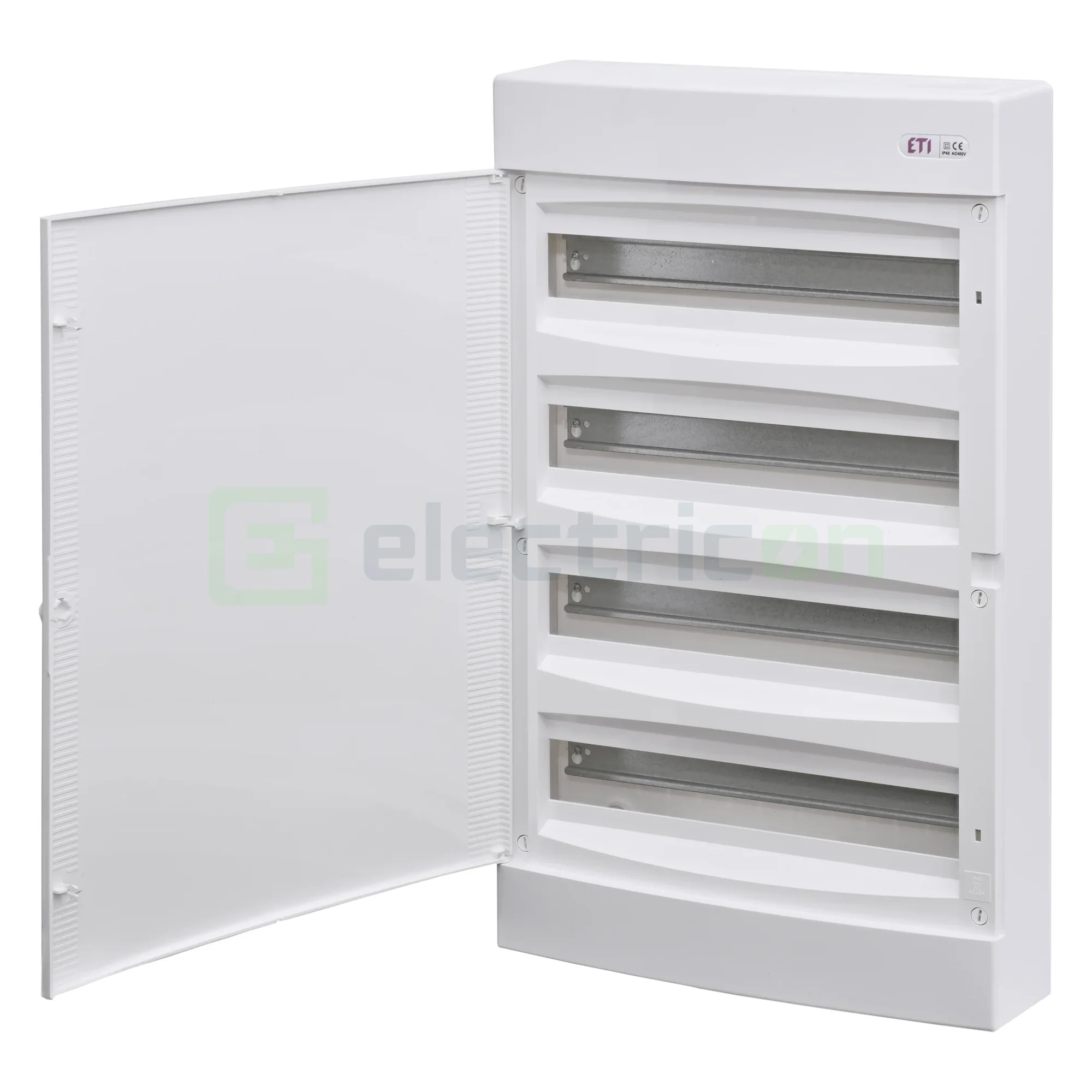 Tablouri de siguranțe electrice - Tablou sigurante, 4x18, 72 module, aparent, IP40, usa alba, ECT4x18PO, ETI,001100271