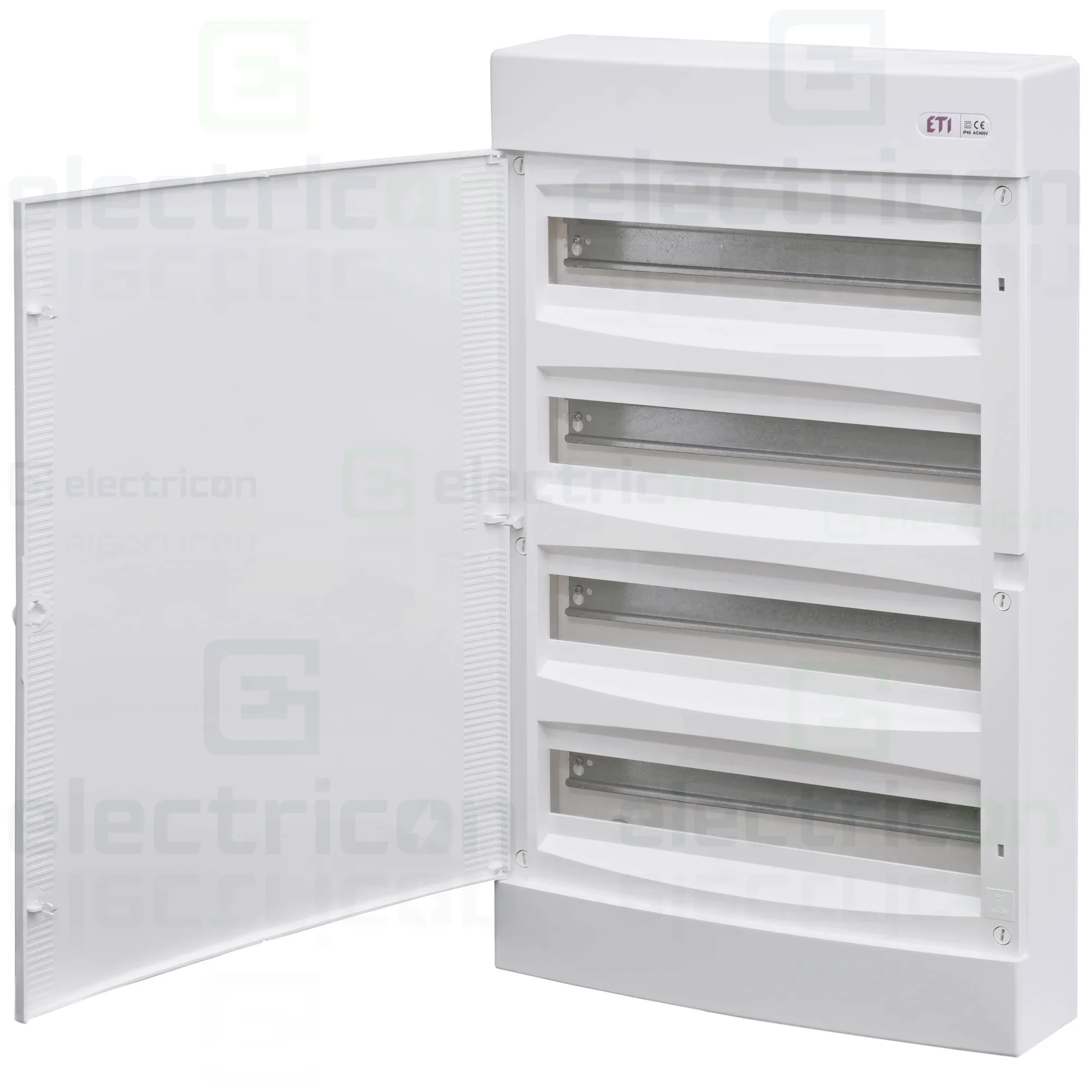 Tablouri de siguranțe electrice - Tablou sigurante, 4x18, 72 module, aparent, IP40, usa alba, ECT4x18PO, ETI,001100271