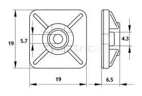 Talpa autodezivă Tracon 19x19 fasete negru [3]