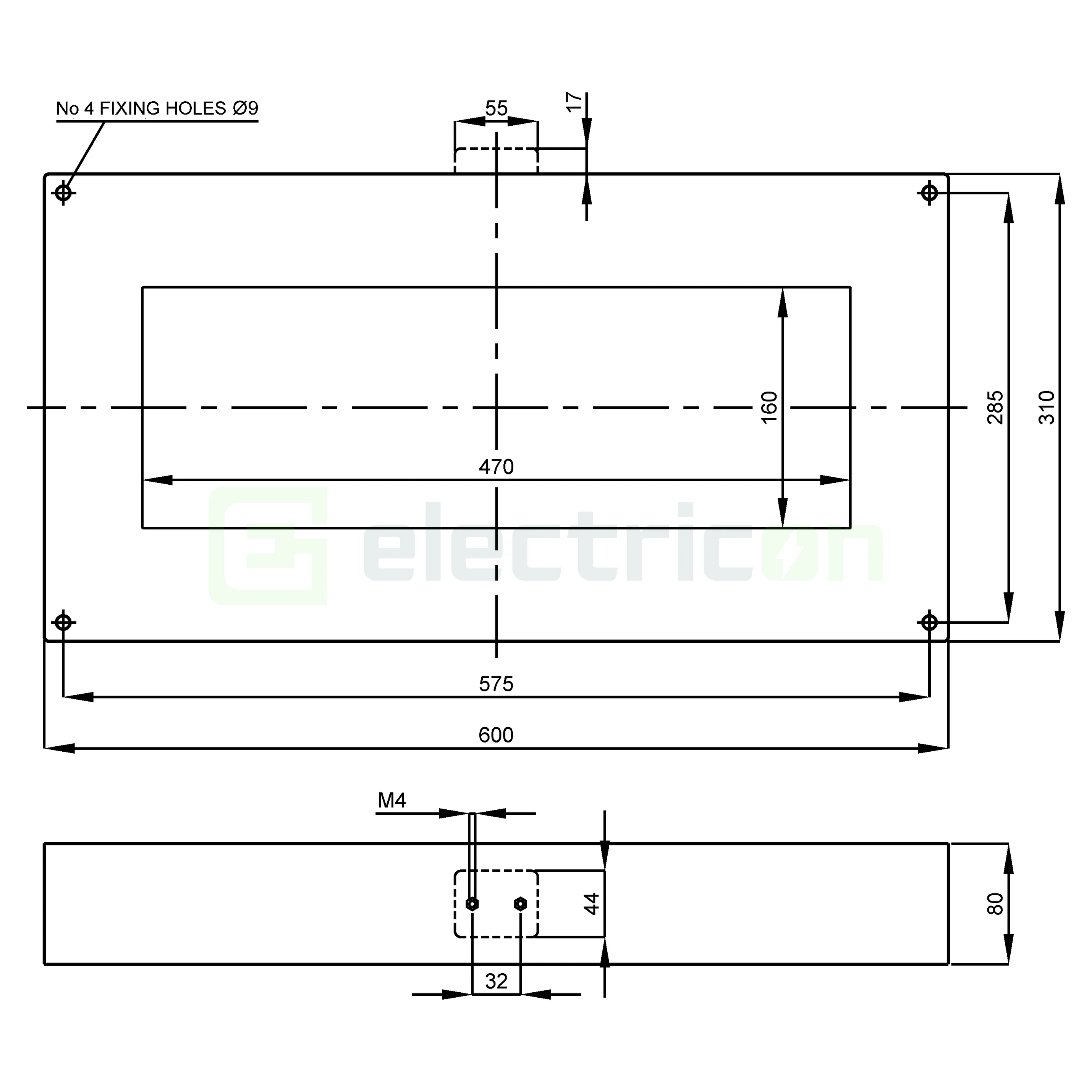 Transformator pentru releu diferential tip A, 470x160 mm, Schrack [6]