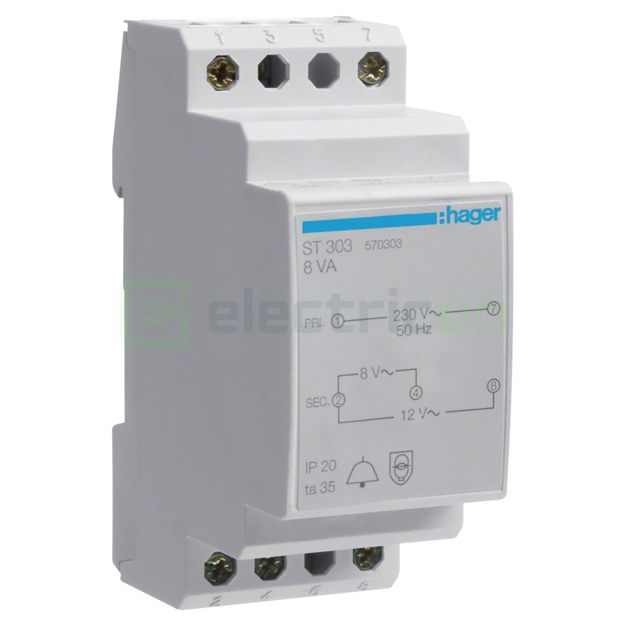 Contactori, Relee, Contoare & Surse - Transformator Sonerie 8VA 230V Hager ST303