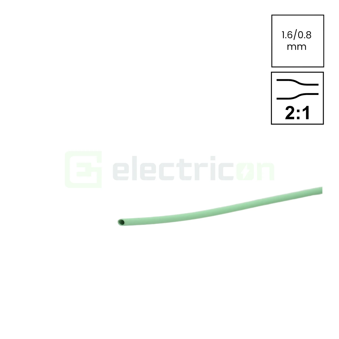 Accesorii electrice - Tub Termocontractabil 2:1, 1.6/0.8mm Verde Tracon ZS016Z