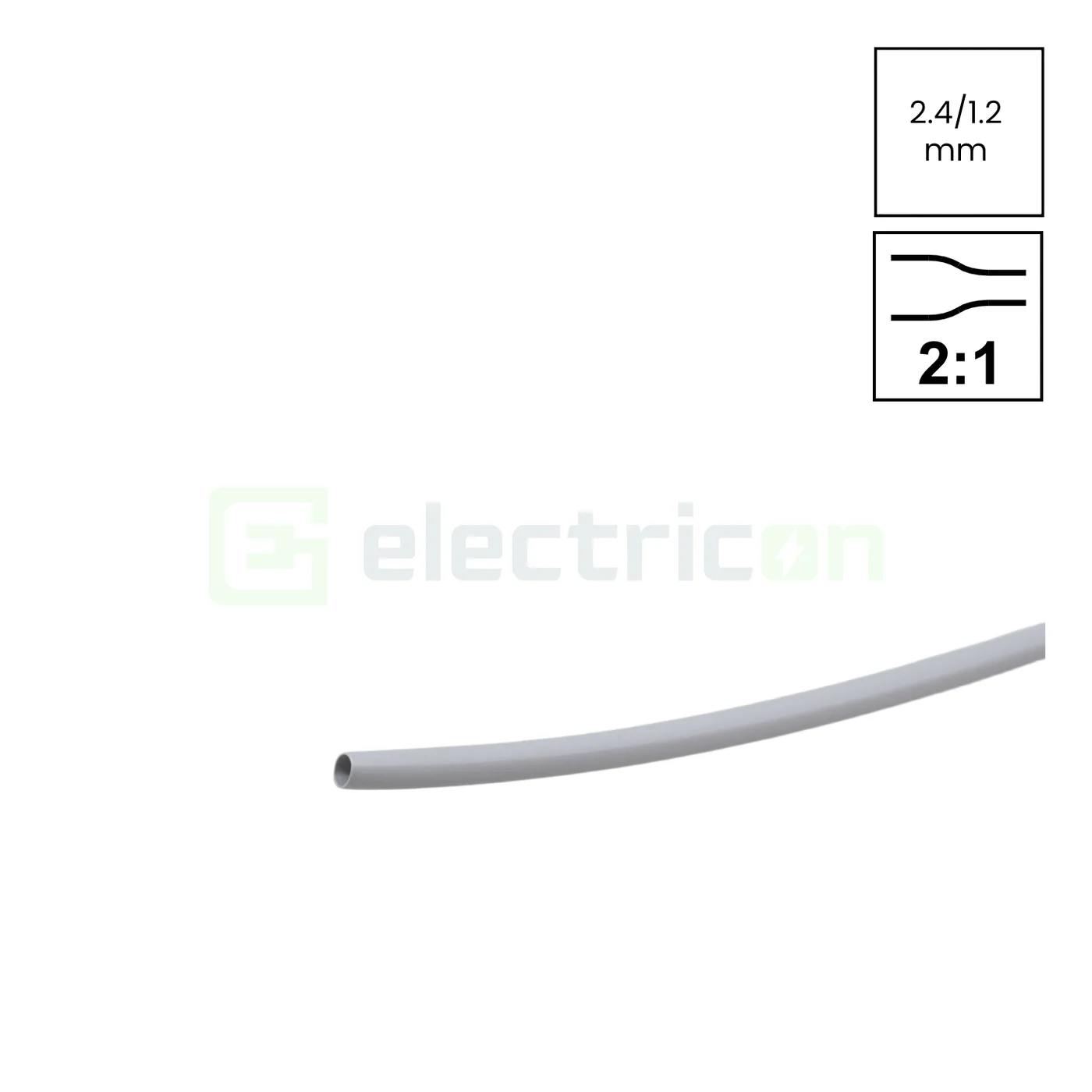 Tub termocontractabil - Tub Termocontractabil 2:1, 2.4/1.2mm Gri Tracon ZS024SZ