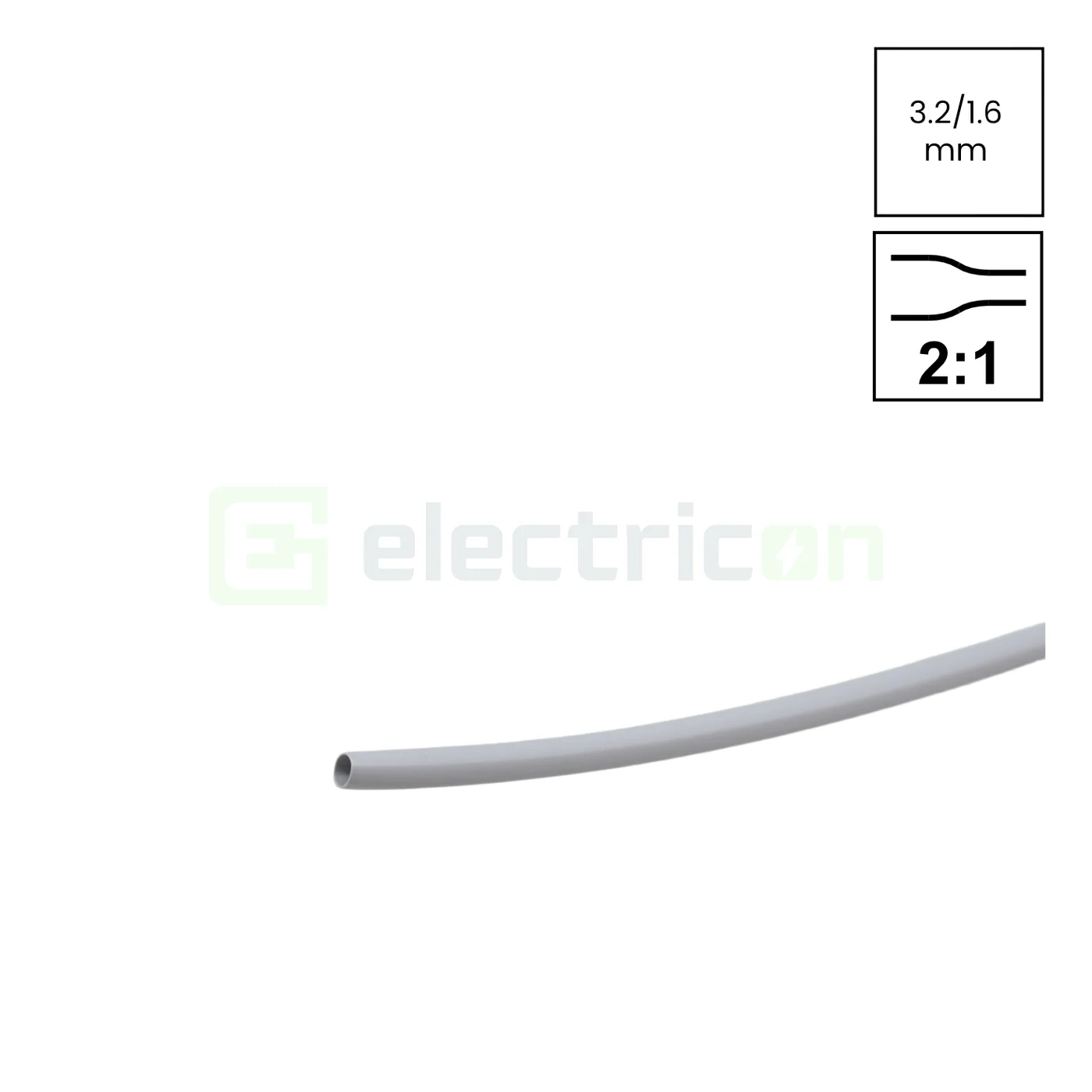 Accesorii electrice - Tub Termocontractabil 2:1, 3.2/1.6mm Gri Tracon ZS032SZ