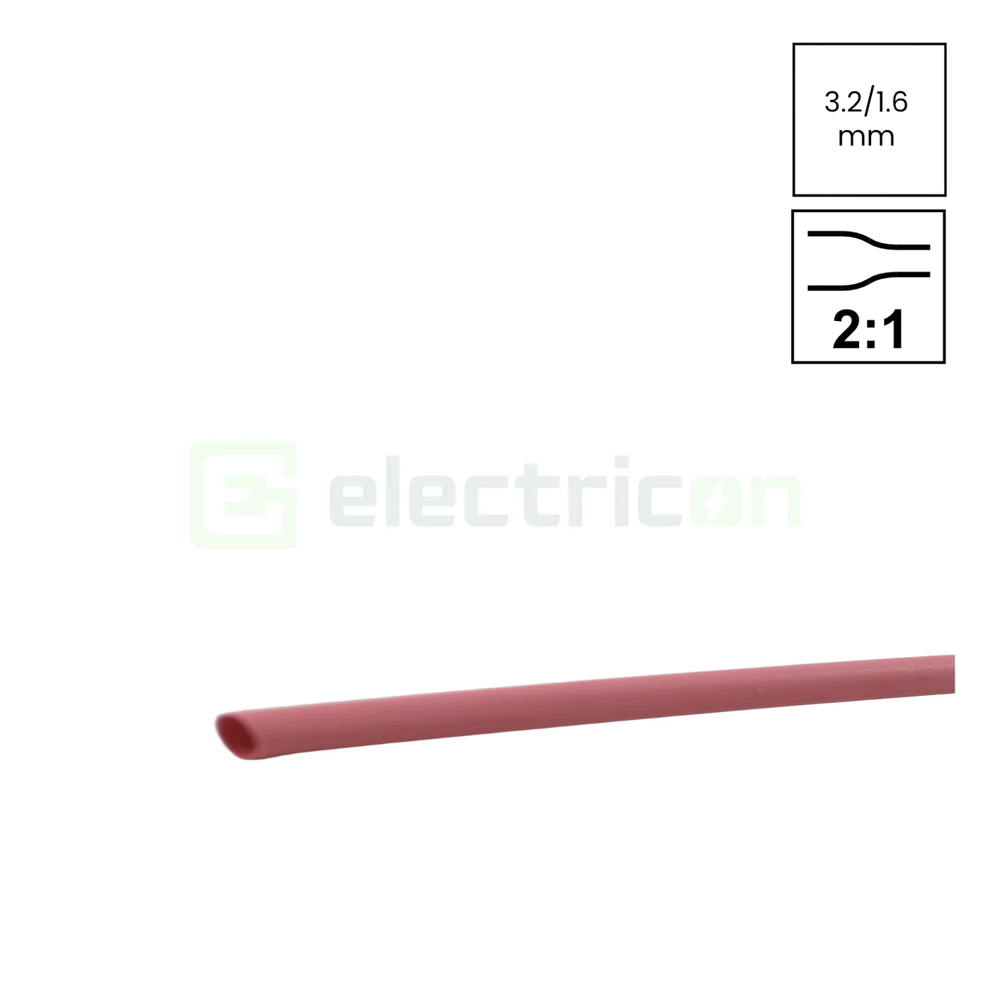 Tub termocontractabil - Tub Termocontractabil 2:1, 3.2/1.6mm Roșu Tracon ZS032P