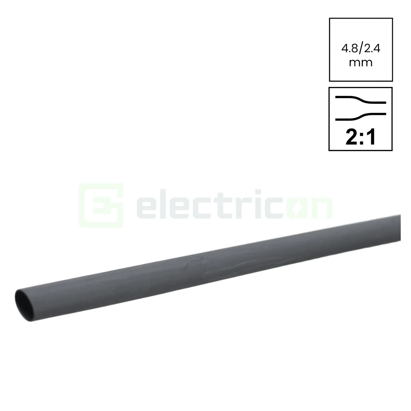 Accesorii electrice - Tub Termocontractabil 2:1, 4.8/2.4mm Negru Tracon ZS048