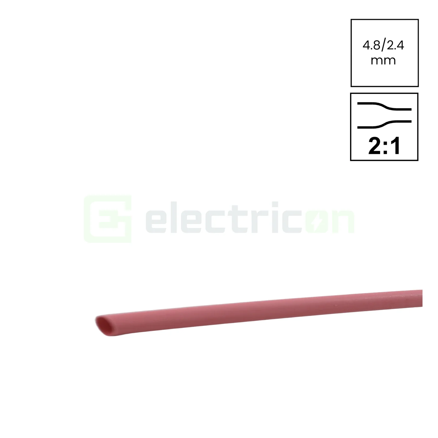 Tub termocontractabil - Tub Termocontractabil 2:1, 4.8/2.4mm Roșu Tracon ZS048P
