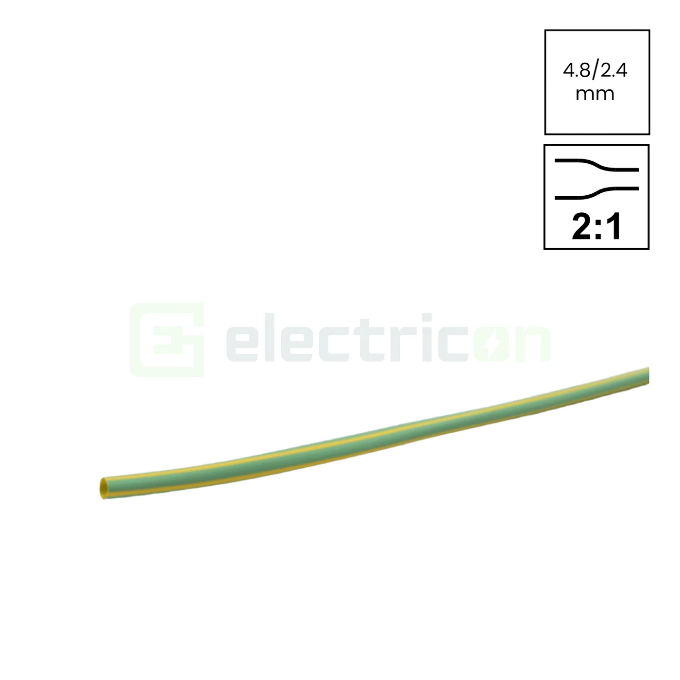Tub termocontractabil - Tub Termocontractabil 2:1, 4.8/2.4mm Verde-Galben ZS048ZS