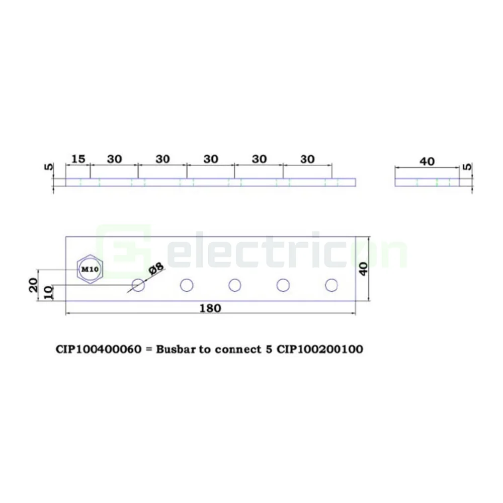 Victrom Energy Busbar to connect 5 CIP100200100 (500 A) [1]