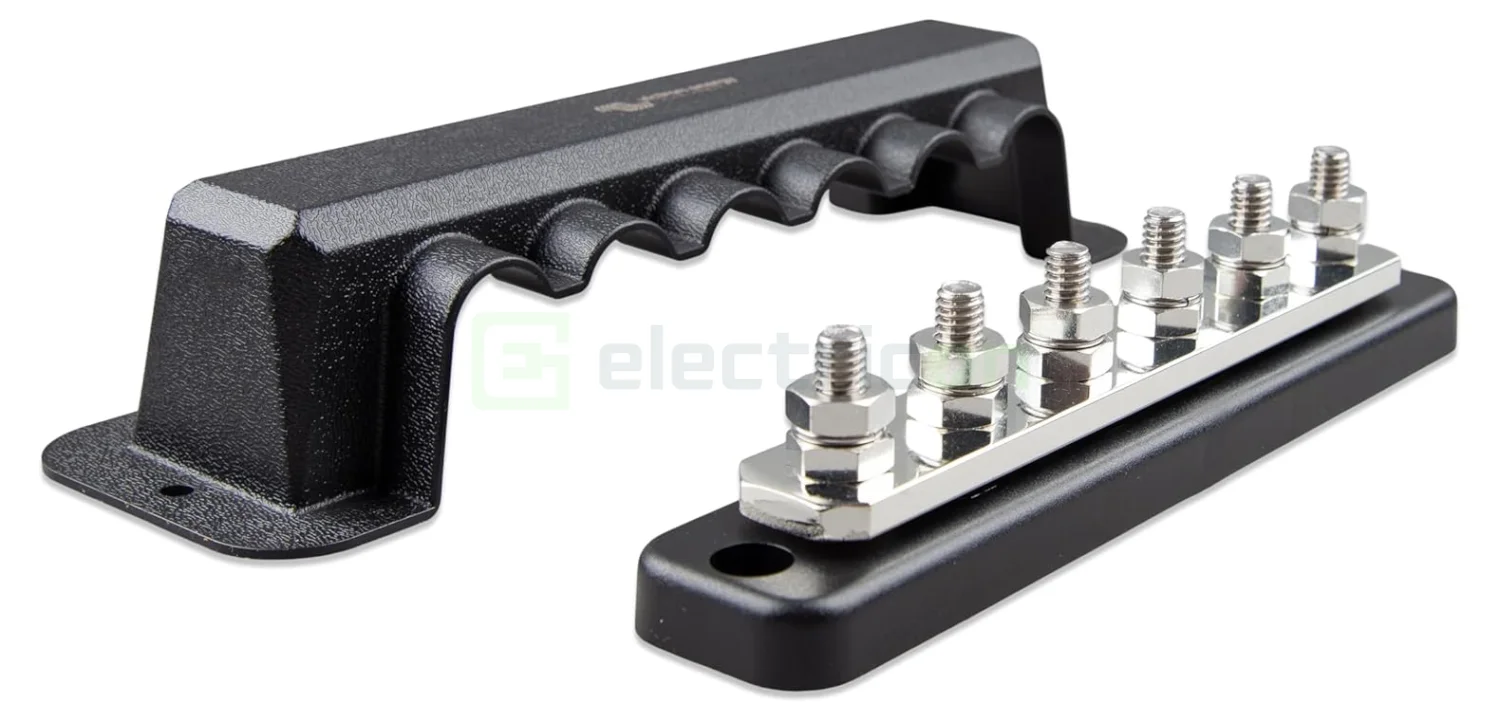 Busbar distributie DC - Victron Energy Busbar 250A 2P with 6 screws +cover