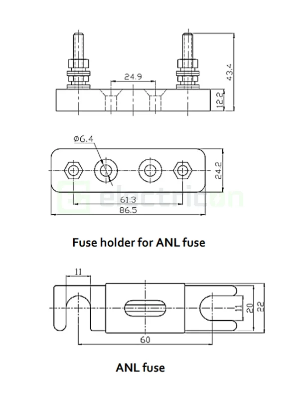Victron Energy Fuse holder for ANL-fuse [2]