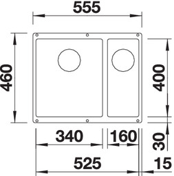 BLANCO SUBLINE 340/160-U ANTRACIT [3]