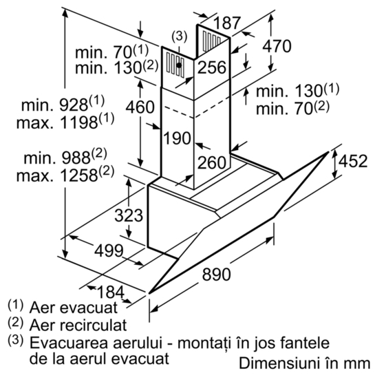 BOSCH DWK97JM20 TRANSPORT GRATUIT , sticla alba, design inclinat