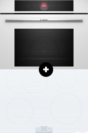 Pachete promotionale - CUPTOR BOSCH HBG7741W1 + PLITA INDUCTIE BOSCH PIF612BB1E