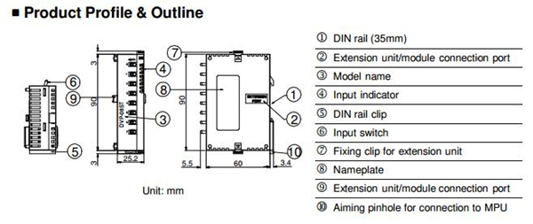 DVP08ST11N, modul extensie, 8 DI switch [2]