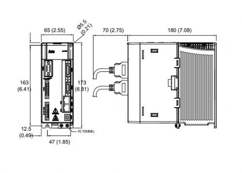 ASD-A2-1521-M , Servo driver, monofazat 220 Vac , Pr = 1.5 kW, Tr = 7.16 Nm, Sr = 2000 rpm, interfata CANOpen [3]