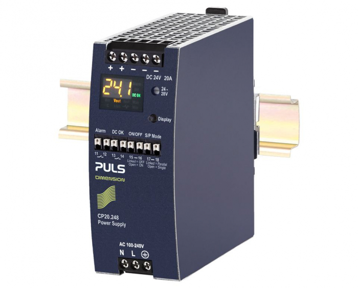 CP20.248, DIN-rail power supplies for 1-phase systems, 24V, 20A, 480W, monitoring display [3]
