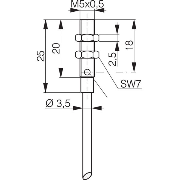 DW-AD-623-M5, senzor inductiv, M5, Sn= 1.5mm, PNP, NO, 10…30 VDC, precablat 2m, 3 fire [2]