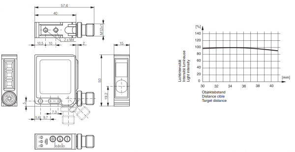 FTS-4155-303, senzor fotoelectric, emitator, sensibilitate ajustabila, 10...30 VDC, conector M12, 5 pini [2]