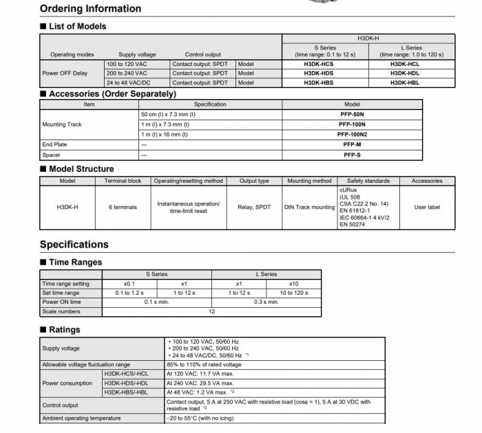H3DK-HBS 24-48AC/DC, Releu de timp, Interval citire: 1s...12s, 24÷48AC/DC, intarziere deconectare, 250V AC / 5A [2]