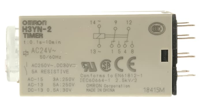 H3YN-2 AC24, Timer, 0,1s ÷ 10 min, Iesire: 250V AC / 5 A, Ualim: 24V AC, soclu, 8 pini [2]