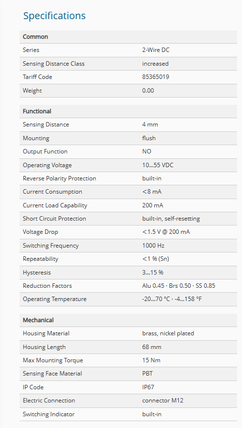 IPS12-S8PO68-A12, Senzor inductiv M12, Sn = 8 mm, ecranat, PNP, NO, 10-30 VDC, conector M12, 4 pini [3]
