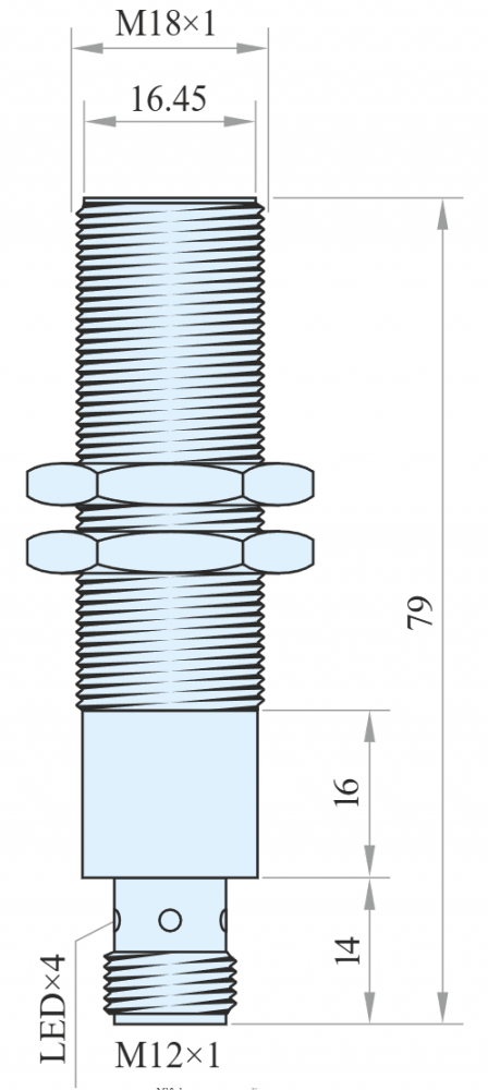 IPS18-S8DO79-A12, Senzor inductiv M18, Sn =  8mm, ecranat, PNP NO, 10-30 VDC, conector M12 [2]