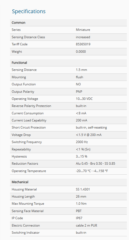 IPS5-S1.5PO26-A2U, Senzor inductiv,  PNP NO, Sn = 1.5 mm, 10÷30 V DC, IP67, precablat [3]