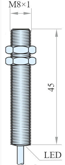 IPS8-S4PO45-A8, Senzor inductiv M8, Sn = 4 mm, ecranat, PNP NO, 10-30 VDC, precablat, 3 fire [2]