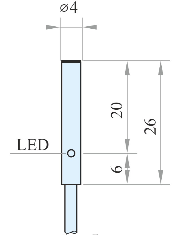 IPSD4-S08NO26-A2U, Senzor inductiv, Sn = 0.8 mm, ecranat, NPN NO, 10-30 VDC, precablat [2]
