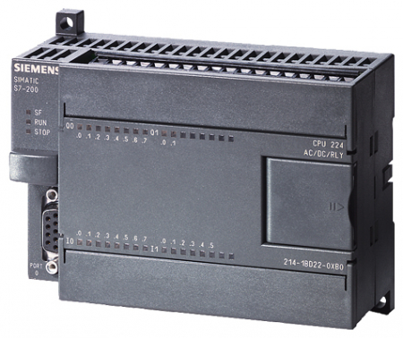 Simatic S7 - 6ES7214-1BD23-0XB0, IMATIC S7-200, CPU 224 Compact unit, AC power supply 14 DI DC/10 DO relay, 8/12 KB progr./8 KB data, PROFIBUS DP expandable