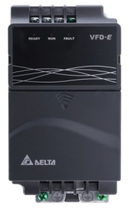 Delta Electronics - VFD007E43T, Convertizor VFD-E, IN 3x380 VAC, OUT 3x380 VAC, 0.75 kW, 2.5 A, control tensiune/frecventa, Functie PID, RS-485, Filtru EMI inclus