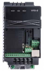 VFD015E43T, Convertizor VFD-E, IN 3x380 VAC, OUT 3x380 VAC, 1.5 kW, 4.2 A, control tensiune/frecventa, Functie PID, RS-485, Filtru EMI inclus [1]