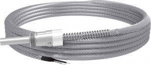 Termocuple si termorezistente - TC-M06-L030-K05.J, sonda de temperatura termocuplu tip J(2 fire), diametru teaca Ø = 6mm, lungime teaca 30mm, niplu de prindere pe arc, cablu de 5m cu tresa metalica, temperatura 400˚C