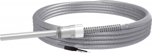 Termocuple si termorezistente - TC-M06-L100-K02.J, sonda de temperatura termocuplu tip J(2 fire), diametru teaca Ø = 6mm, lungime teaca 100mm, niplu de prindere pe arc, cablu de 2m cu tresa metalica, temperatura 400˚C