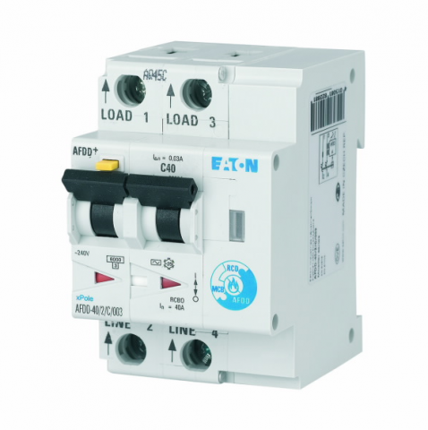 Dispozitiv de detectare a defectelor de arc electric AFDD+ - AFDD-40/2/C/003-A, Dispozitiv de protectie impotriva arcului electric, 2 poli, curba C, 40 A, 30 mA, tip A