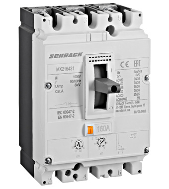 Intrerupatoare de protectie pentru motor - MX216431, Intreruptor automat Tip A, 3 poli, 36kA, 160A