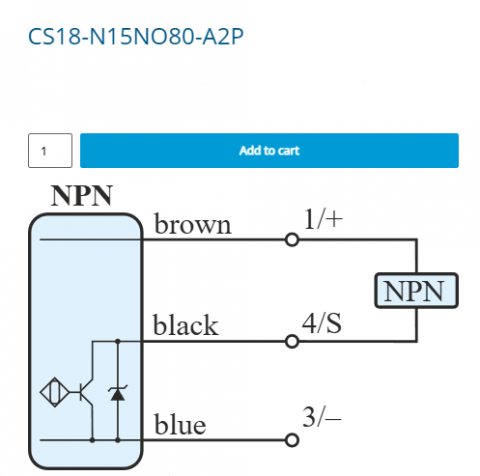 CS18-N15NO80-A2P, Senzor capacitiv M30, Sn = 15mm, neecranat, NO, NPN, 10-30 VDC, precablat 2 m, 3 fire [1]