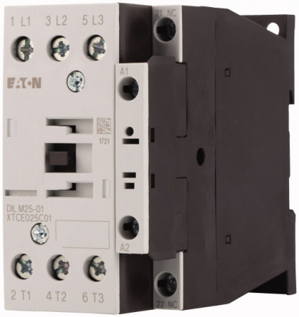 Contactoare - DILM25-01(RDC24), contactor, 3 poli, 11 kW, 25 A, 1 AUX NC, 24 V DC