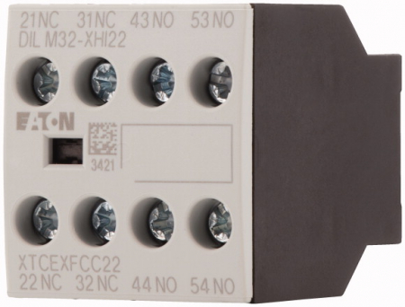 Contactoare - DILM32-XHI22, bloc contacte auxiliare,  2 x NC + 2 x NO, 16 A, montaj frontal