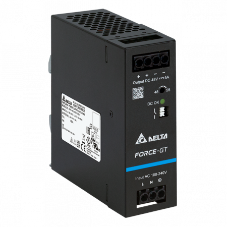 Seria Force-GT - DRF-24V120W1GBA, Sursa de alimentare, 24 V, 5 A, 120 W, contact DC, monofazata, montaj sina DIN, carcasa metalica